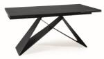 SIGNAL MEBLE Westin kerámia étkező asztal matt fekete láb/ fek. sahara noir ((160-240)X90)