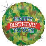Balloons4party Balon folie Camuflaj Happy Birthday 46 cm