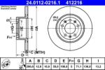 ATE Disc frana Peugeot 508 I ATE 24.0112-0216.1 (24.0112-0216.1)