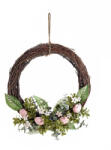 Decorer Coronita Paste lemn decorata cu oua roz 31 cm (A09.04.63A)