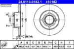 ATE Disc frana spate Audi 80 B2/B3, Coupe B2 ATE 24.0110-0182.1 (24.0110-0182.1)