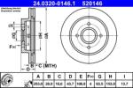 ATE Disc frana spate PowerDisc Ford Mondeo I/II ATE 24.0320-0146.1 (24.0320-0146.1)