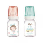 Canpol babies Стъклено шише с антиколик биберон Canpol - Розово, 120 ml (42/202C)