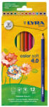 LYRA Színes ceruza LYRA Color Soft 4.0 extra puha élénk lágy színek 12 darabos (07.03584)
