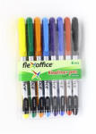 FlexOffice Tűfilc készlet, 0, 3 mm, FLEXOFFICE "FL01", 8 különböző szín (FO-FL01SET8) - kreativjatek