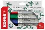 Kores Tábla- és flipchart marker készlet, 3 mm, kúpos, KORES "ECO K-Marker XW1", 4 különböző szín (20724) - kreativjatek