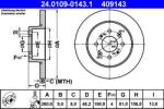 ATE Disc frana spate Honda Civic VII, Civic VI ATE 24.0109-0143.1 (24.0109-0143.1)