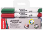 Kores Tábla- és flipchart marker készlet, 3 mm, kúpos, KORES "K-Marker XW1", 4 különböző szín (20843)