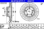 ATE Disc frana perforat Porsche 911, 718 Boxster ATE 24.0134-0111.1 (24.0134-0111.1)