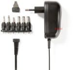 Nedis ACPA001 univerzális AC-DC tápegység, állítható 3V-12V DC 1A, 6 cserélhető táp dugó, 12W (ACPA001)
