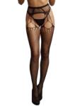 Le Désir Shredded Suspender Pantyhose Black