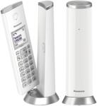 Panasonic KX-TGK212JTW Telefon DECT fara fir cu iluminare de fundal LCD de 1, 5 inchi, tonuri de apel albe, apeluri nedorite, Eco si Eco Plus, alb (KX-TGK212JTW)