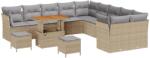vidaXL Градински Софа Комплект 13 бр. 12-Брой места Бежов и Светло Сив (3363497)