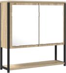 vidaXL Огледало за баня с рафт със съхранение Бежово 60 x 16 x 60 см (864340)