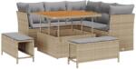 vidaXL Градински Софа Комплект 8 бр. Бежово полиратан (3361477)