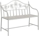 vidaXL Градинска пейка Антично бяло 104 x 52, 5 x 89 см Стомана (42008114)