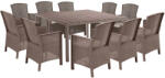 Leziter Zoe 10+1 kerti bútor garnitúra szett cappuccino (LBITUD-TA_LBILSZ-TA_10) - homelux