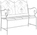 vidaXL Градинска пейка 2 -Seater 104 x 54 x 93 см Стомана Антично бяло (42008112)