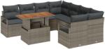 vidaXL Градински Софа Комплект 9 бр. 8-Брой места Сив и кафяв (3349691)