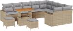 vidaXL Градински Софа Комплект 13 бр. 10-Брой места Бежов и Светло Сив (3363607)