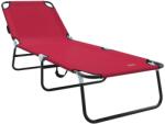 vidaXL Сгъваем шезлонг Червено 188 x 57 x 86, 5 см Полиестер (42003142)