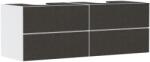 Hansgrohe Xevolos E Konzolos mosdószekrény 1570/550, Matt Fehér színű, 4 fiókkal, 2 mosdótálhoz Textil sötétszürke 54199660 (54199660)