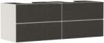 Hansgrohe Xevolos E Konzolos mosdószekrény 1570/550, Matt Homokbézs színű, 4 fiókkal, 2 ráültetett mosdótálhoz Textil sötétszürke 54200660 (54200660)