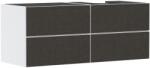 Hansgrohe Xevolos E Konzolos mosdószekrény 1370/550, Matt Fehér színű, 4 fiókkal, ráültetett mosdótálakhoz, jobbos Textil sötétszürke 54239660 (54239660)