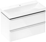 Hansgrohe Xelu Q Mosdóegység-szett Magas Fényű Fehér színben 980/475, 2 fiókkal, mosdókagylóval Króm 54383000 (54383000)