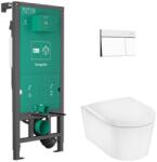 Hansgrohe EluPura S Teljes WC-szett falsík alatti öblítőrendszerrel, iFrame Element E öblítőlappal, EluPura WC-ülőkével 60303700 (60303700)