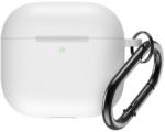 Hurtel Airpods 4 szilikon tok karabinerrel - fehér - dellaprint