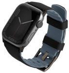 UNIQ Linus Apple Watch Series 4/5/6/7/8/SE/SE2/Ultra szíj, 42/44/45 mm. Airosoft szilikon, fekete/éjfekete