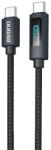 Dudao L7C USB-C - USB-C 100W kábel LED kijelzővel 1m - fekete - dellaprint