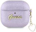 Guess metál Script Charm tok AirPods 4-hez - lila