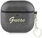 Guess metál Script Charm tok AirPods 4-hez - fekete