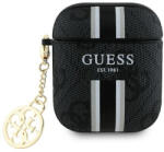 Guess GUA2P4RPSK AirPods 1/2 tok fekete/fekete 4G nyomtatott csíkos charm