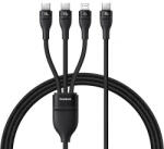 Baseus Flash Series 3 3 az 1-ben kábel 100W USB-C - USB-C+USB-C+ Lightning 1.5m + 3 x 0.25 m - fekete