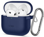 Tech-Protect szilikon akasztós tok AirPods 4-hez - sötétkék