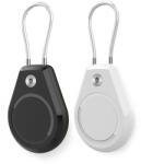 Hurtel Apple AirTag vízálló tok acélkábellel - fekete + fehér (2 darab)