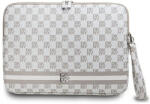 DKNY Sleeve Checkered Pattern Printed Stripes 16" Laptoptáska - Bézs