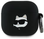 Karl Lagerfeld KLA4RUNCHK AirPods 4 tok fekete/fekete szilikon Choupette Head 3D