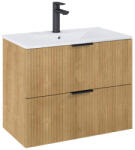 Roca Reef 80 két fiókos alsószekrény mosdóval, világos tölgy A852478464 (A852478464)