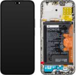 Honor 200 Lite 5G 2024/X8B 4G 2023, LCD kijelző érintőplexivel és előlapkeret, akkumulátor (0235ALPR), fekete (SERVICE PACK) (GYÁRI) (0235ALPR)