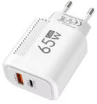everActive 65W 1xUSB-C 1xUSB fehér adapter hálózati gyostöltő (65W-Fast-Charger-White)