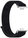 Huawei Watch Fit 3, textíl pótszíj, nylon, tépőzáras, állítható, légáteresztő, fekete