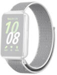 Samsung Galaxy Fit3 SM-R390, textíl pótszíj, nylon, tépőzáras, állítható, légáteresztő, világosszürke