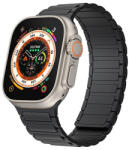 Apple Watch 4-6, SE, SE (2022) (42 / 44 mm) / Watch 7-9 (45 mm) / Watch 10 (46 mm) / Watch Ultra 1-2 (49 mm), szilikon pótszíj, mágneses zár, kétszínű, 3D minta, fekete