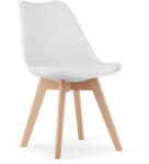 Klubfotel Étkezőszék Oslo/Mark - fehér/natúr láb