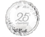 Anagram 25. évfordulós fólia lufi, ezüst díszítéssel