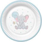 Pol-Mak Baby elefánt Blue Balloon papírtányér 8 db-os 22, 7 cm (PKK046719)